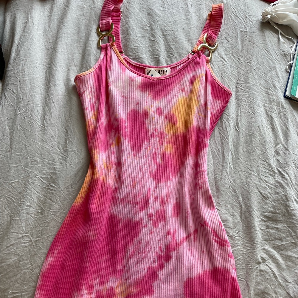 summer tie dye mini dress